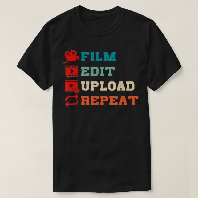 Camiseta Retro Filmador de Filmagem Filme do Fazer  (Frente do Design)