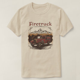 Camiseta Retro fire engine mountain range