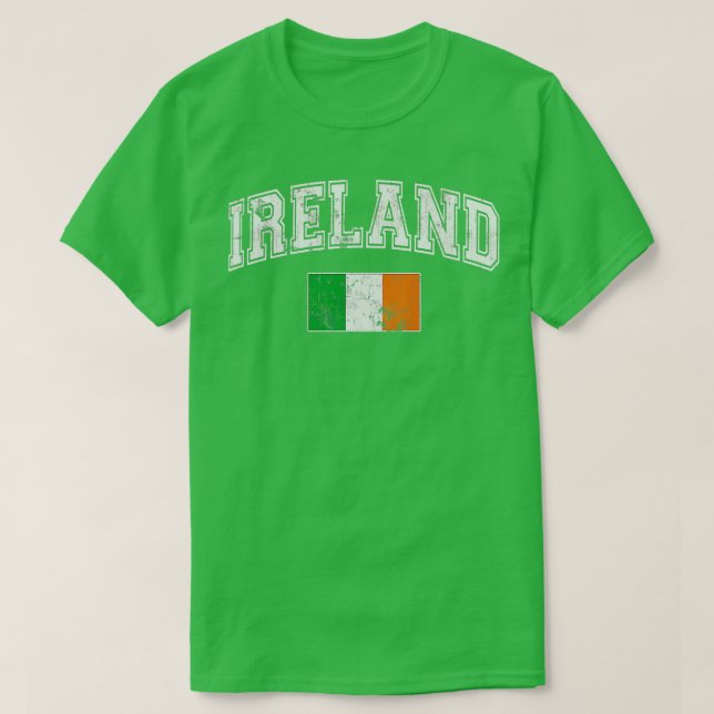 Camiseta Retro Flag of Ireland Irish Dia de São Patrício (Frente do Design)