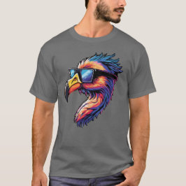 Camiseta Retro Flamingo com óculos de sol Vibes Clássicas d