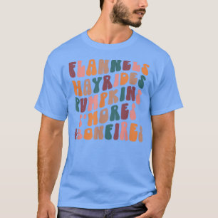 Camiseta Retro Flannels Hayrides Pumpkins S'mores Bonfire