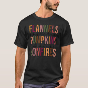 Camiseta Retro Flannels Hayrides Pumpkins Sweater Bonfire