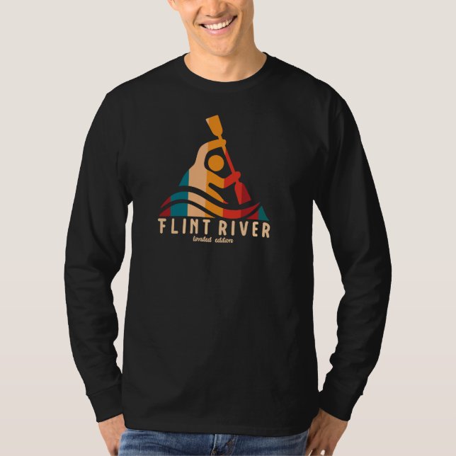 Camiseta Retro Flint River Kayaking (Frente)
