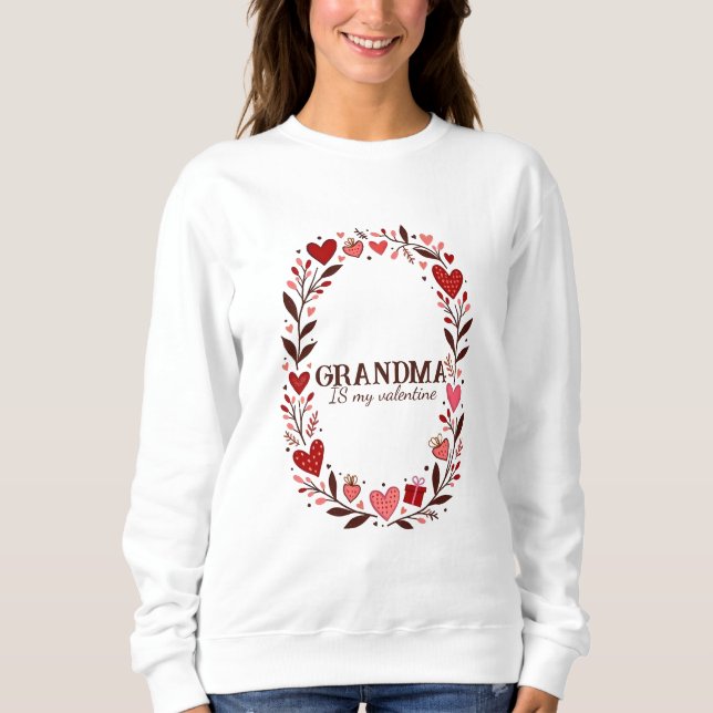 Camiseta Retro Floral Heart Valentine Custom Grandma Mom (Frente)