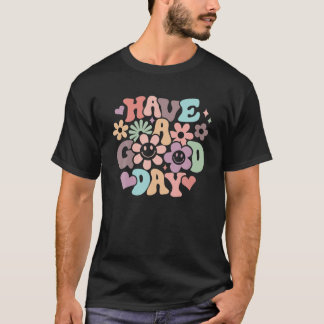 Camiseta Retro Floral Tem Víblias Positivas No Dia Bom Insp