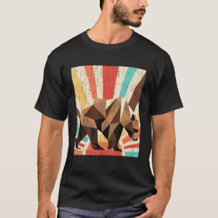 Camiseta Retro Floresta Selvagem Natureza Animal Urso Cinze