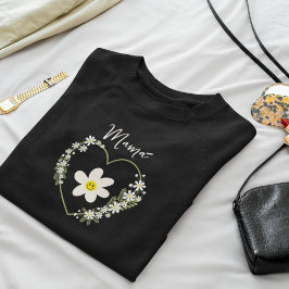 Camiseta Retro Flower Heart Happy Face, Mãe Espanhola, Mãe