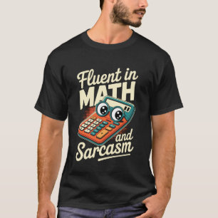 Camiseta Retrô Fluente em Matemática e Sarcasmo Professor D