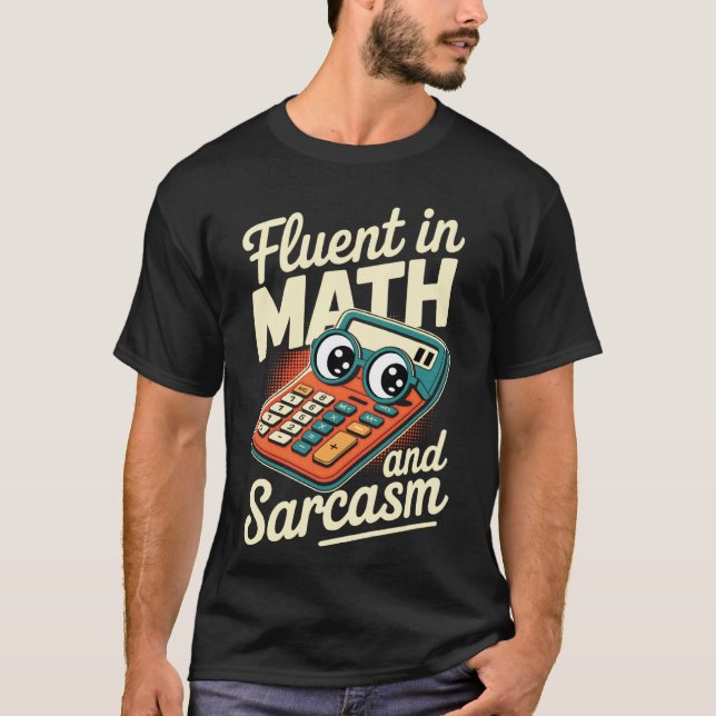 Camiseta Retrô Fluente em Matemática e Sarcasmo Professor D (Frente)