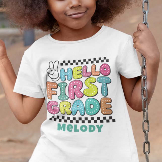 Camiseta retrô fofa de volta à escola para a prime (Criador carregado)