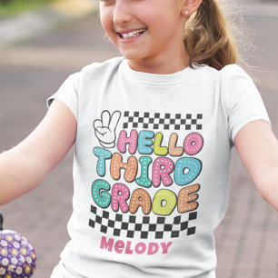 Camiseta retrô fofa de volta à escola terceira sér