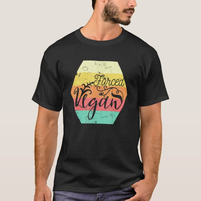 Camiseta Retro Forçado a se Tornar Vegano (Frente)