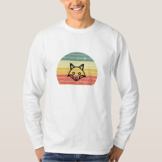 Camiseta Retro Fox Sunset Aesthetic Vintage