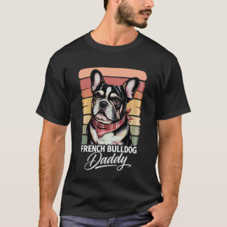 Camiseta Retro Frenchie Papai Amante de Cachorro Dia dos Pa