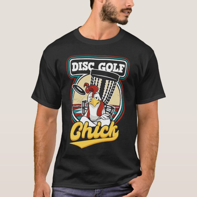 Camiseta Retro Frisbee Player Mulheres Pintinho de Golfe em (Frente)