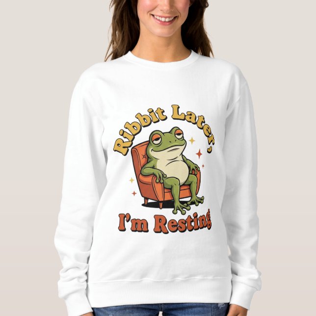 Camiseta Retro Frog Chill Quote Women’s Sweatshirt (Frente)
