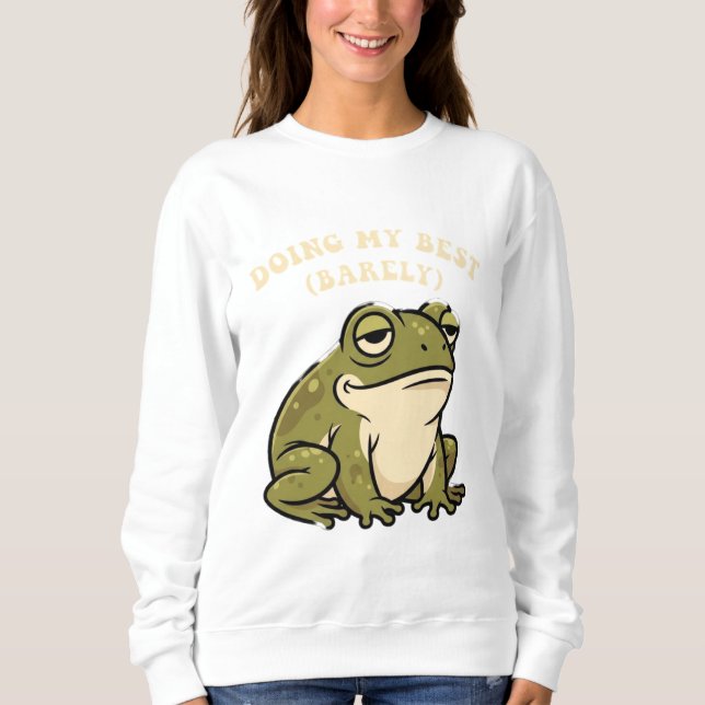 Camiseta Retro Frog Doing My Best Women’s Sweatshirt (Frente)