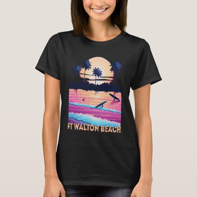 Camiseta Retro Ft Walton Beach Florida Souvenir Surf (Frente)