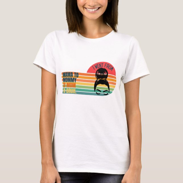 Camiseta Retro fui de mãe para mamãe para mãe para bruxa (Frente)