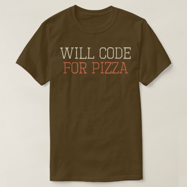 Camiseta Retro Funny Colorido Codificará Para Pizza Sar (Frente do Design)
