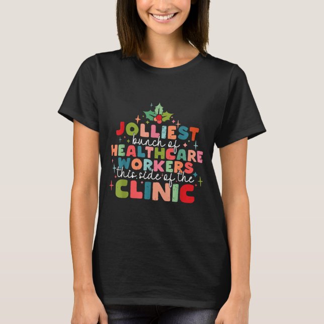 Camiseta Retro Funny Nurse Jolliest Bunch Of Healthcare Wor (Frente)