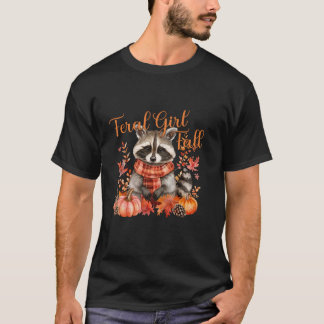 Camiseta Retro Funny Raccoon Feral Girl Call Autumn Graças