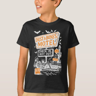 Camiseta Retro Funny Skeleton Dust E Bones Motel Spooky H