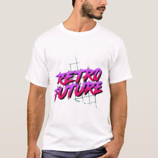 Camiseta "Retro Future - Bold Neon Typography with 80s Aest