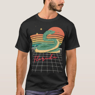 Camiseta Retro Futuristic 80s Florida Sunset Snake Oversize