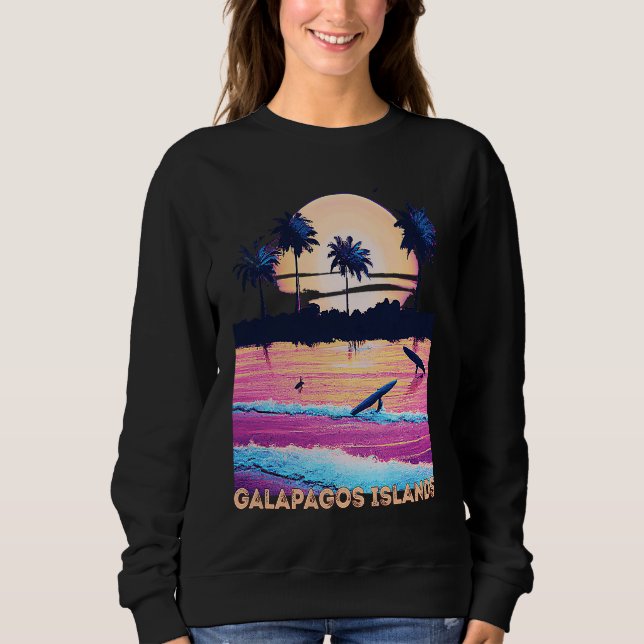 Camiseta Retro Galapagos Islands Ecuador Souvenir Surf (Frente)