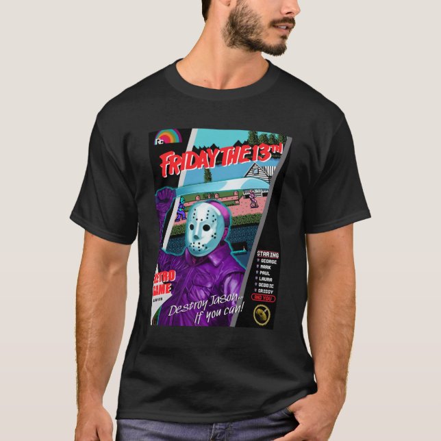 Camiseta Retro Game Series Sexta-feira o 13 Relaxe do Ajust (Frente)