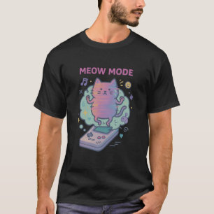 Camiseta Retro GameBoy Console Kawaii Cat Gamer "MODO MEOW"