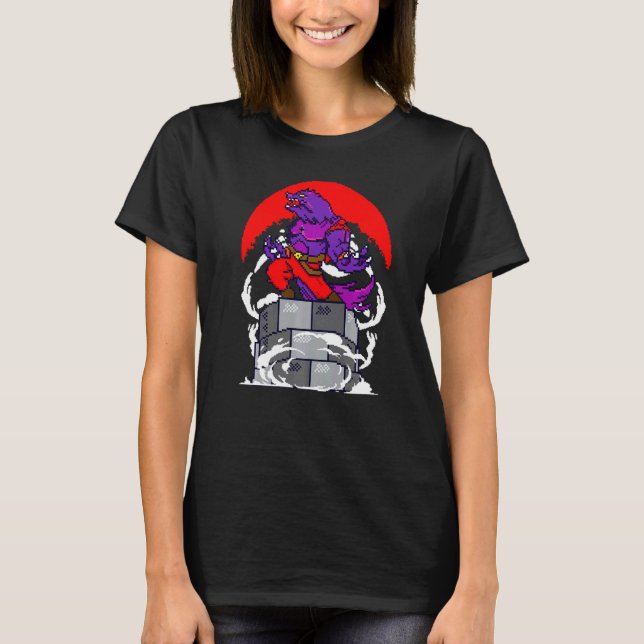 Camiseta Retro Gamer 8 Bits Werewolf Howling Moon Wolf V (Frente)