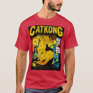 Camiseta Retro Gaming Otaku Grunge Japan Monster Cat Kanij 