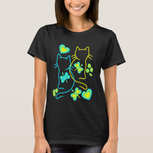 Camiseta Retro Gatos Verão Anos 80 Coração Flores Gato Gati