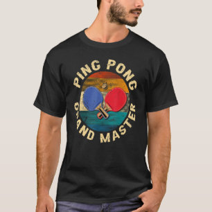Camiseta Retro Gekreuzte Ping Pong Schläger Ping Grand