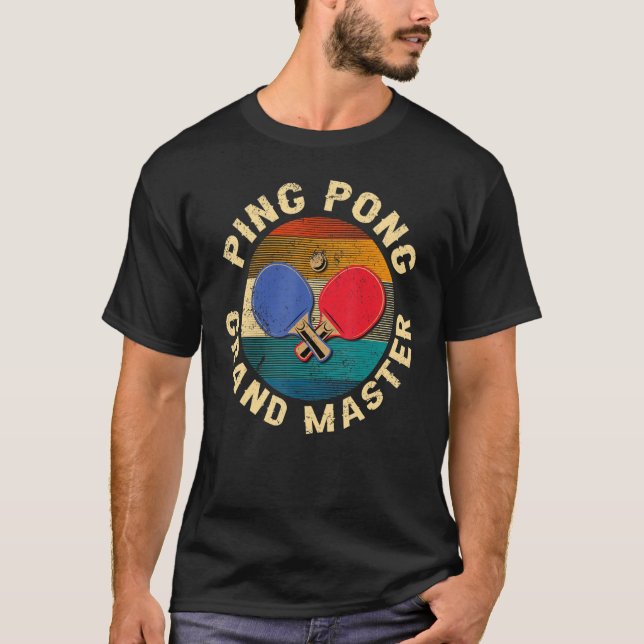 Camiseta Retro Gekreuzte Ping Pong Schläger Ping Grand (Frente)