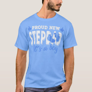 Camiseta Retro Gender Reveal Proud New Stepdad It's A Boy