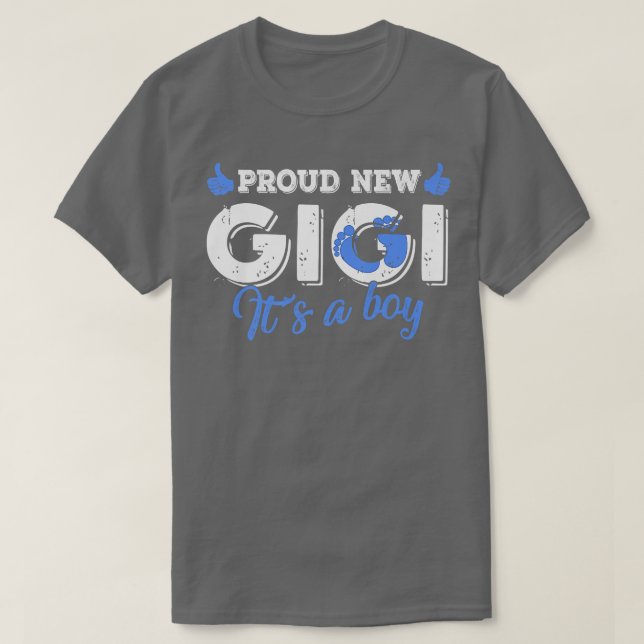 Camiseta Retro Gênero Revela Orgulho Novo Gigi É um Menino (Frente do Design)