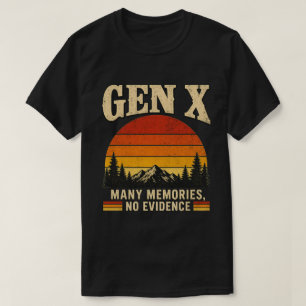 Camiseta Retro Geração X Muitas Memórias Sem Evidências Vin