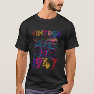 Camiseta Retro Ghetto Blaster Feito Em 1947, 75º aniversári
