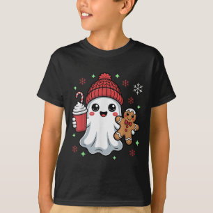 Camiseta Retro Ghost Beanie Natal Férias Natalis Café G