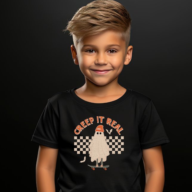 Camiseta Retro Ghost Creep It Real Skateboard Halloween (Criador carregado)