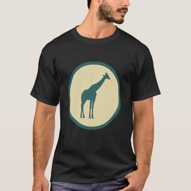 Camiseta Retro Giraffe Vintage Wild Animal (Frente)