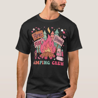Camiseta Retro Girls Campfire Family Matching Camping Crew