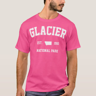 Camiseta Retro Glacier National Park Hiking Montana Est 191