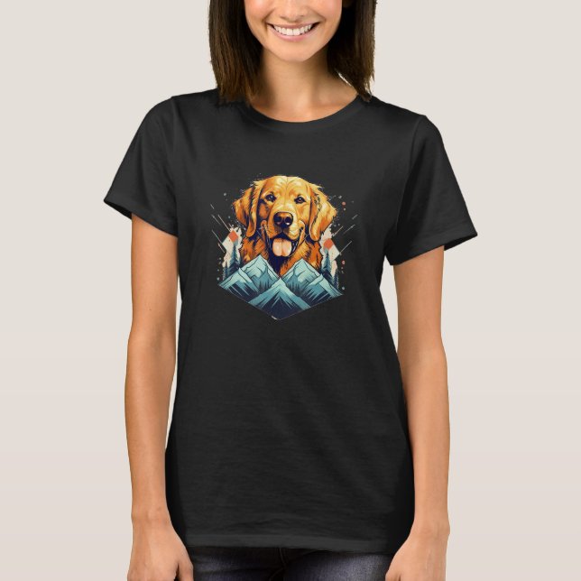 Camiseta Retro Golden Retriever Men Women Kids 8 (Frente)