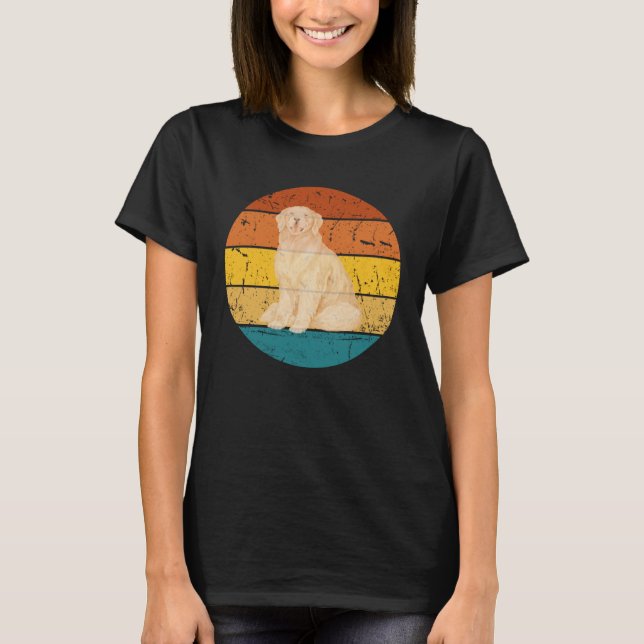 Camiseta Retro Golden Retriever Vintage Sunset (Frente)