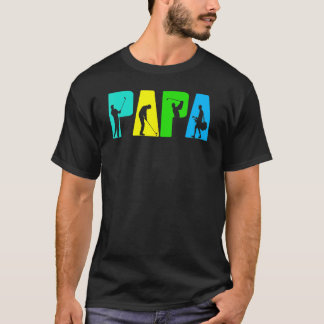 Camiseta Retro Golfe Papa Golfe Golfe Para Dia de os pais
