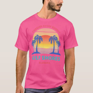 Camiseta Retro Golfo Shores Praia Cereja Todos Os Sunsets